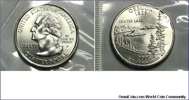 U.S. MS SF 2005-P 25 Cents Oregon Km# 372