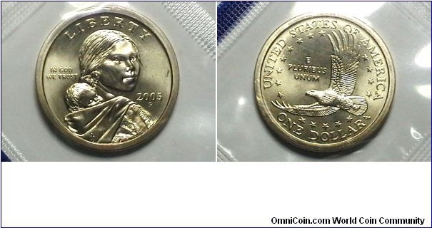 U.S. MS SF 2005-P 1Dollar Sacagawea Km# 310 