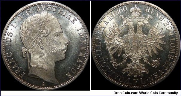 GEM - Austria Hungary 1 Florin 1860-A