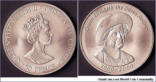 Tristan da Cunha 2000 50 Pence.