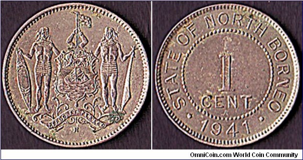 British North Borneo 1941H 1 Cent.