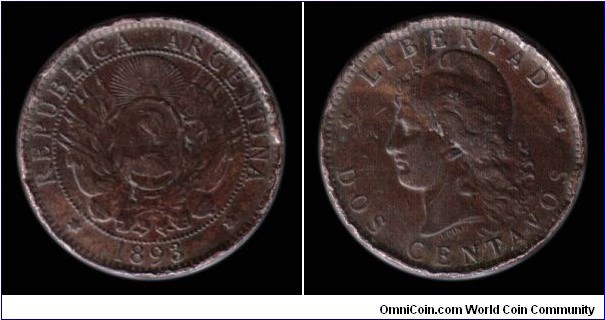 1893 2 Centavos