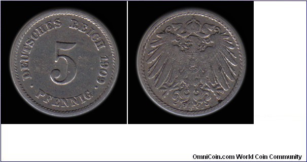 1909J 5 Pfennig