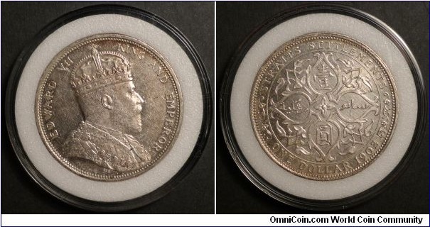 Straits Settlements 1 Dollar Silver. 