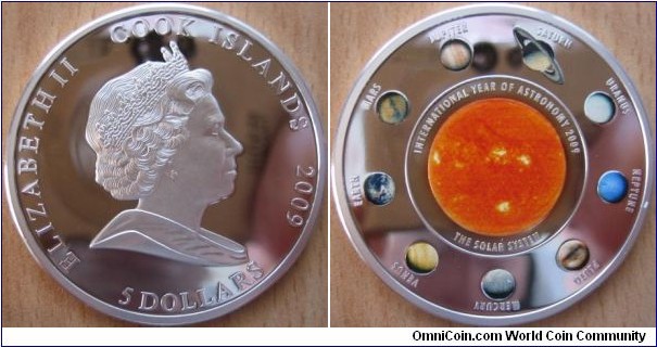 5 Dollars - Year of Astronomy - Solar system - 20 g Ag .999 Proof - mintage 2,000