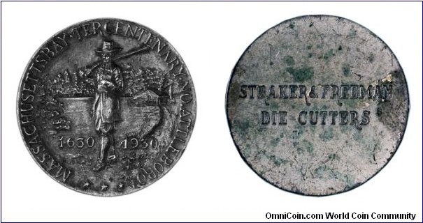 Massachusetts Bay Tercentenary medal by Stryker and Freeman