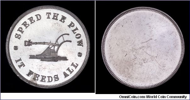 Uniface copy of a Canadian token. Likely engraved and struck by Hanson, Chicago.