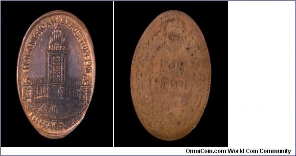 Elongated Indian Head cent for the Pan American Exposition