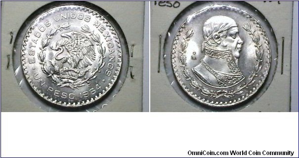 Mexico 1964 1 Peso Km# 459 