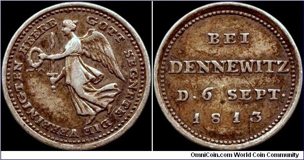 1813 Bataille de Dennewitz, Prussia.