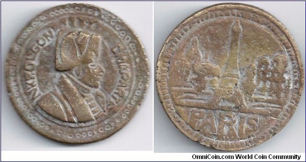 Napoleon Boanparte Paris Jetton token very rare believed to be of year 1889-1900 token. Got 9 of them and I will keep one for myself and sell the remaining 8. Please share information about this token if anybody recognises it. Thanks Anybody interested to buy this coin please email me your offer to raman@globaltranslators.co.uk Payments can be made via PayPal. Thanks