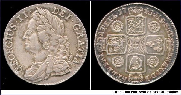 George II, Shilling. 6g