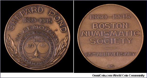 Shepard Pond memorial medal.