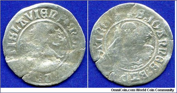 Grosh.
Böhmen - Schlesien, Stadt Breslau.
Wladislaw II (1456-1516).
Period coinage 1471-1509, type with the image of Johann the Baptist on the reverse.


Ag.