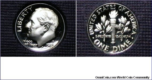 U.S. 1985 Proof Set Roosevelt Dime 