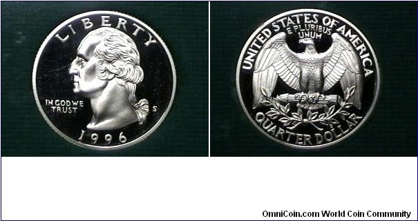 U.S. 1996 Proof Set Washington Quarter 