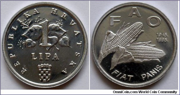 1 lipa.
1995. 50th Anniversary of F.A.O.
(1945-1995)