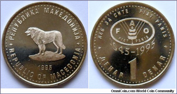 1 denar.
1995, 50th Anniversary of F.A.O.
(1945-1995)