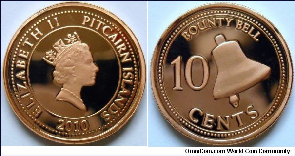 10 cents.
2010, Pitcairn Islands