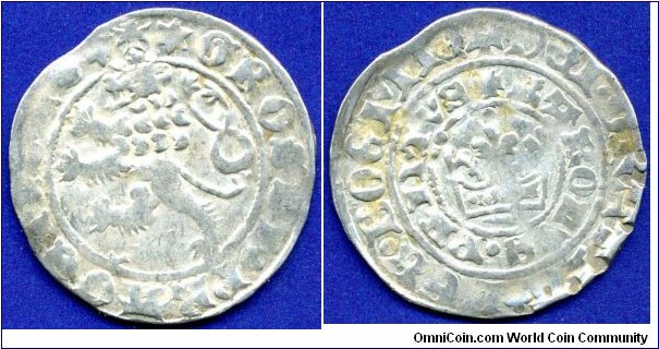 Prague Grosh.
Bohemia.
Carlus I (IV), 1346-1378, of Luxembourg.


Ag.