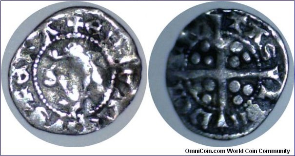 Edward I Farthing
Inner circles both sides. EDWARDVS REX A Withers 28d 10.5mm