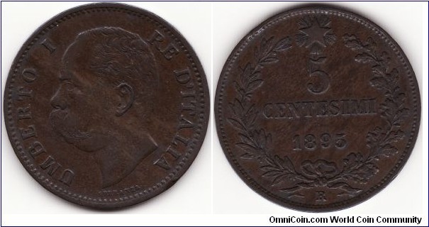 Umberto I 5 centesimi
1895 R --NC/R