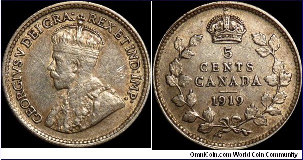 Canada 5 Cents 1919