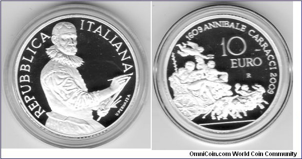 400° anniversary of the death of Annibale Carracci 1609/2009 
10 Euro AG 925/1000