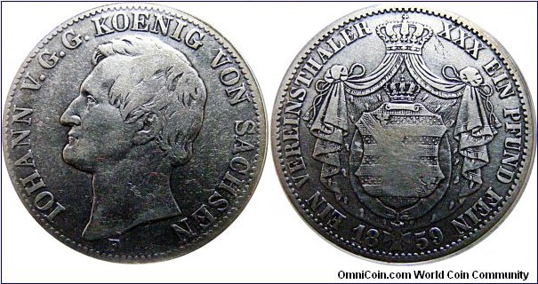 1 thaler, Saxony,  