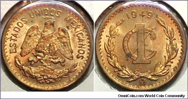 Mexico 1949-M 10 Centavos KM# 432 