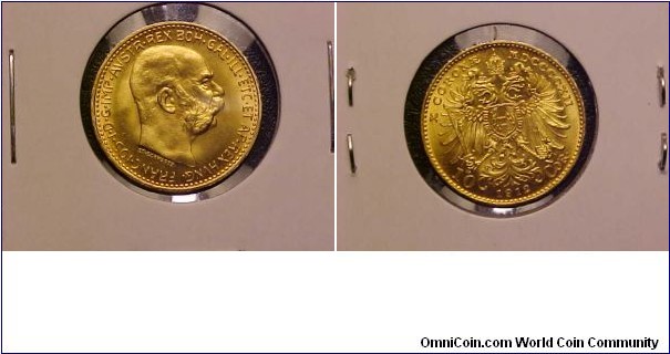A nice gold 10 Coruna from just before the first world war!  