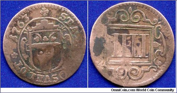 4 pfennige (Stadt Münz).
Coesfeld Stadt.


Cu.