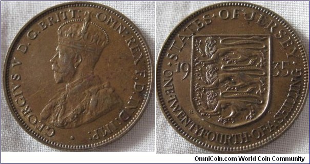 1935 1/24th shilling, EF