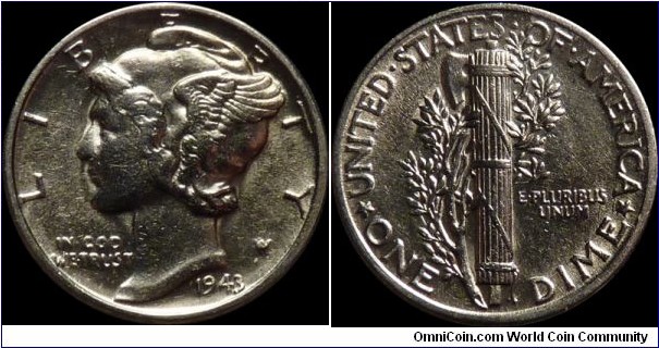 ~SOLD~ USA Mercury Dime 1943