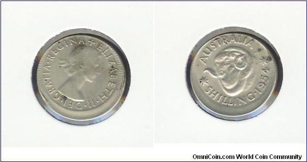 1954 Shilling mis-struck