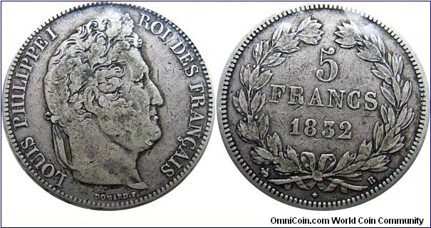 5 Francs BB -Strasbourg , 25 g, .900 Silver, .7234 oz 