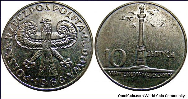 10 zlotych  200th Anniversary of Warsaw Mint Copper -Nickle 