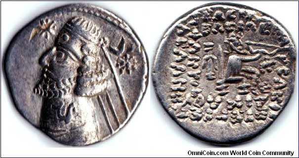 Orodes II drachm Parthia, circa 57-38bc.