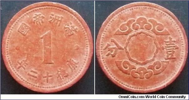 China 1945 1 fen. Made in red fiber. Don't think this is struck. Weight: 0.6g.