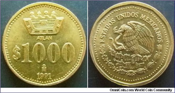Mexico 1991 $1000 pattern coin. 