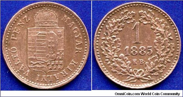 1 neuenkreuzer (kreuzer).
Austro-Hungary Empire.
Franc Ioseph I (1848-1916).
*KB* - Kremnitz mint.
Mintage 26,605,955 units.


Cu. Ø-17mm. 3,33gr.