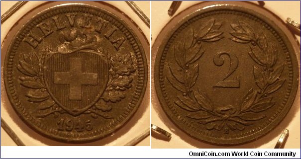 2 Rappen, Zinc WWII