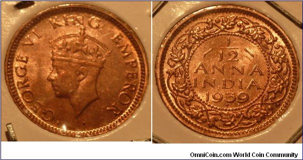 1/12 Anna, George VI *British India*