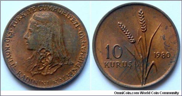 10 kurus.
1980, F.A.O. issue.