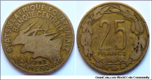 25 francs.
1962, Equatorial African States.