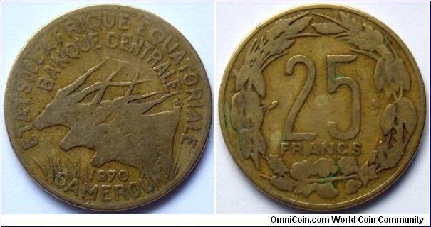 25 francs.
1970, Equatorial African States.