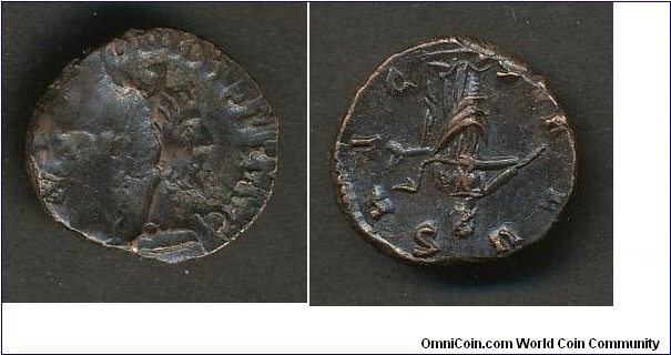 Antonianus (268-270)
copper coin with partial brockage, sharp