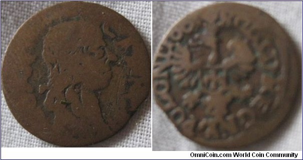 1661 solidus, fine reverse, very worn obverse