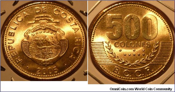 500 Colones, large coin