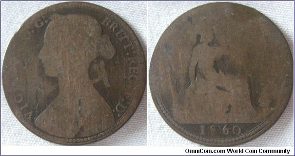 1860 beaded border penny average grade